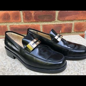 Gucci black metal G logo loafer classic 90’s VTG